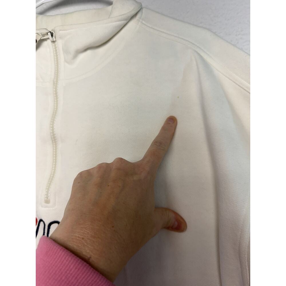 Vintage FILA Men Sweatshirt XL White 1/4 Zip Mock Neck Pullover Logo 90s Active - Picture 4 of 16